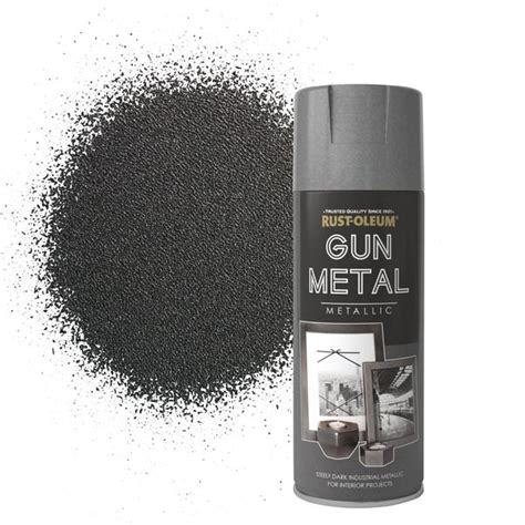 Rust Oleum Gun Metal Grey Metallic Spray Paint 400ml Dunelm