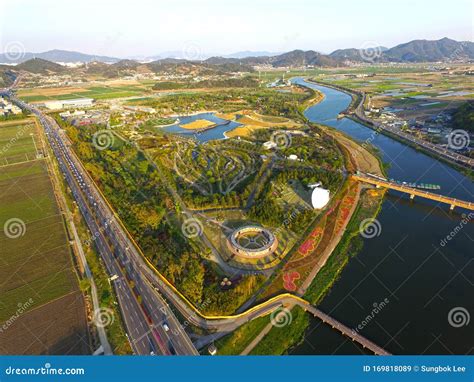 Aerial View Of Suncheonman Bay National Garden Suncheon Jeonnam