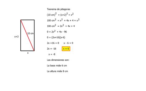 Cuales Son Las Dimensiones De Un Rect Ngulo Cuya Diagonal Mide Cm Y