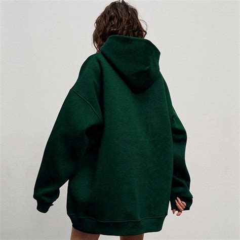 Cheap Women Autumn Winter Hooded Long Sleeve Solid Color Street