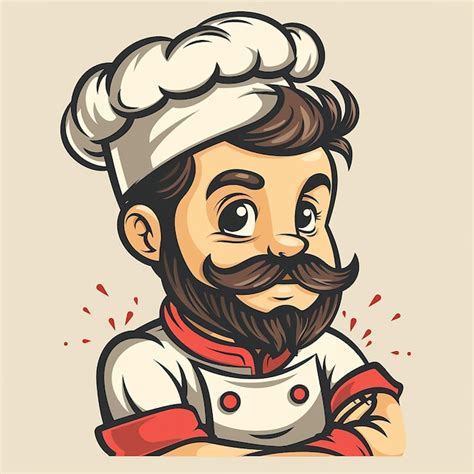 El Logotipo De La Cara Del Chef De Dibujos Animados Vector Premium