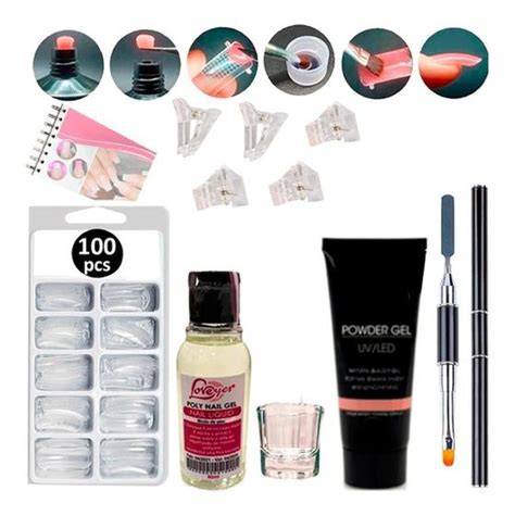 Kit Unha De Gel Alongamento Polygel Poligel Molde F1 Unhas Casa Da