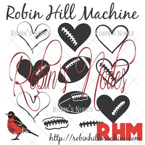 Robin Hill Machine - Football Heart SVG Set