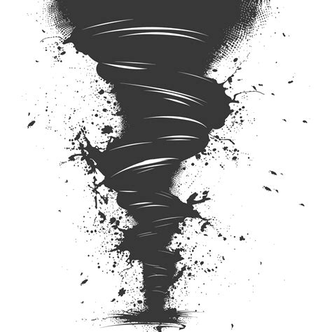 AI generated Silhouette Tornado whirlwind black color only 40735083 PNG