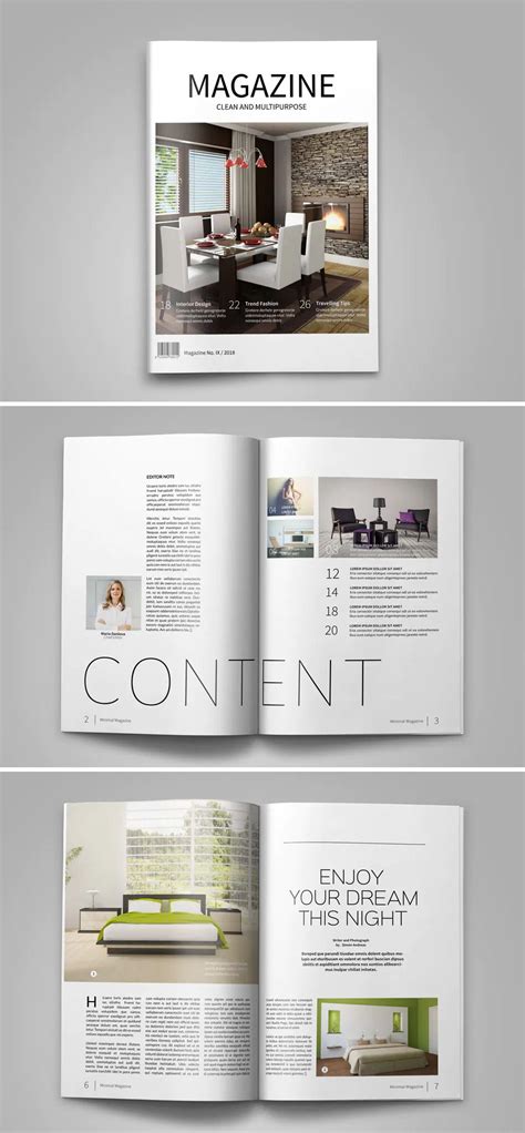 Minimal Magazine Layout | Magazine layout, Page layout design, Book ...