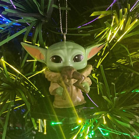 Funko® Mini Baby Yoda™ with Frog Ornament | Etsy