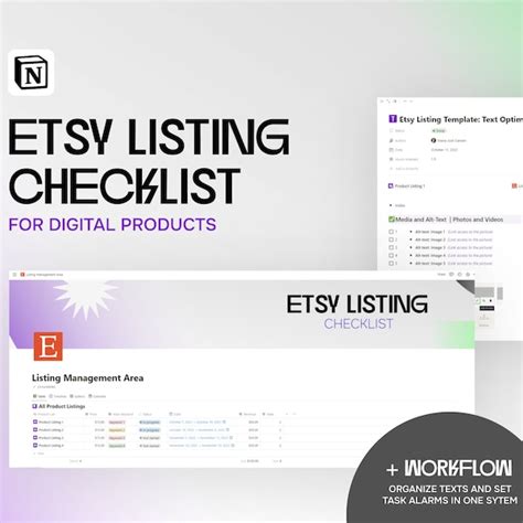 Workflow Checklist Template Etsy