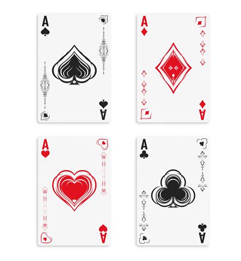 Premium Vector | Set of four aces of a deck of cards