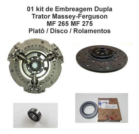 Kit Embreagem Dupla Completa Trator Massey Mf265 Mf275 12pol Frete grátis