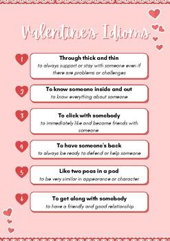 Valentine S Day Idioms Worksheet Activity By American English With Abby