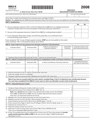 K Kentucky Education Tuition Tax Credit Form A S Pdf