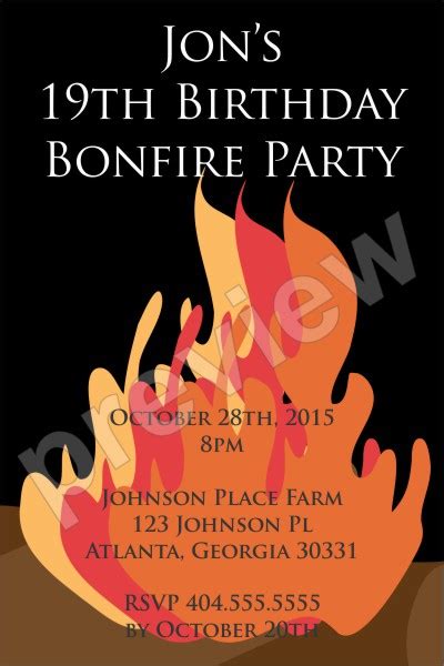 Bonfire Party Invitation