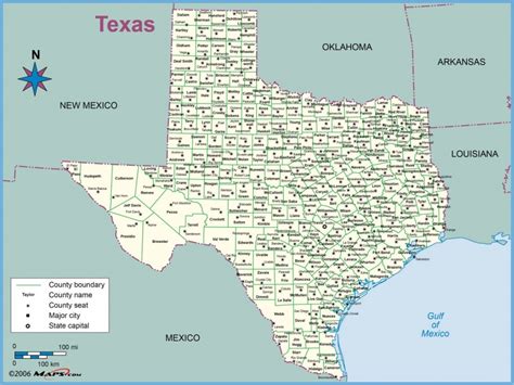 Texas County Map With Cities