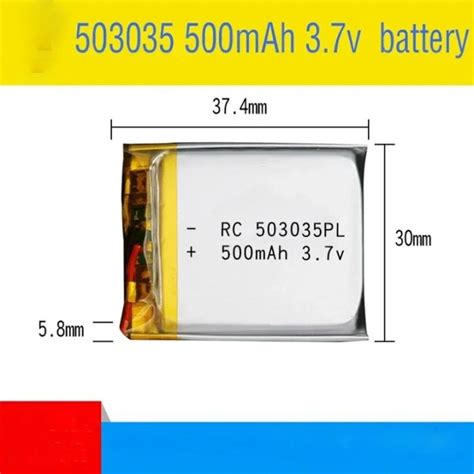 503035 Polymer Battery 3 7V 500mAh Lithium 3Volt Li Po Ion Lipo