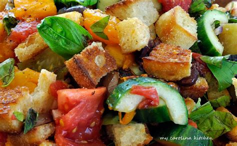 My Carolina Kitchen: Bread Salad with Charred Tomatoes, Cucumbers ...