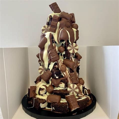 Chocolate Brownie Mountain Tower Stack Sayce Buttons Kinder Cadbury