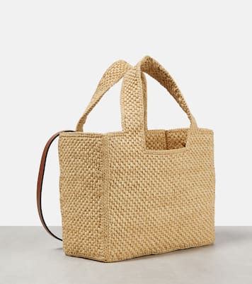 Paula S Ibiza Small Logo Raffia Tote Bag In Beige Loewe Mytheresa