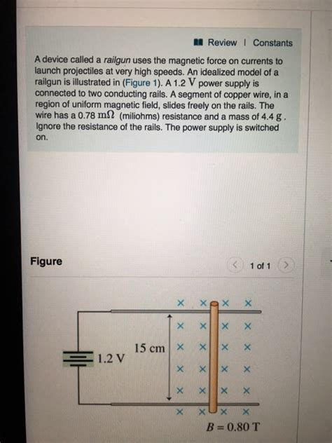 Solved L Reviewi Constants A Device Called A Railgun Uses Chegg