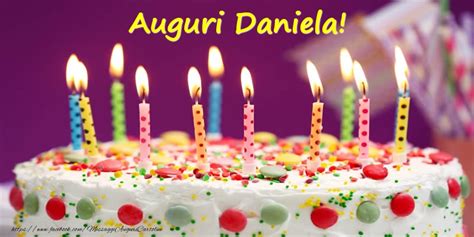 Auguri Daniela Cartolina Con Torta Con Candeline Per Uomo O Donna