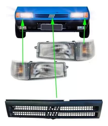 Kit Opticas Parrilla Giros P Fiat Uno Duna