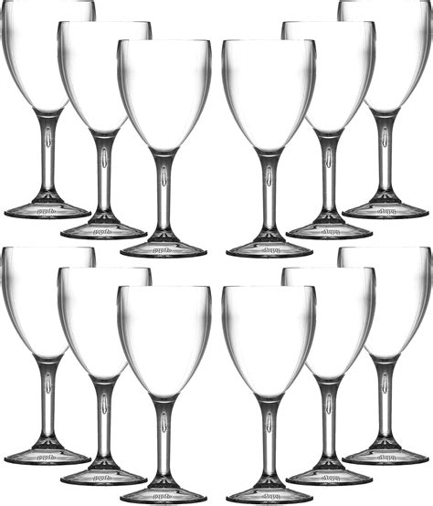 Virtually Glass Elite Premium Reusable Shatterproof Polycarbonate Plastic Wine Glasses Set