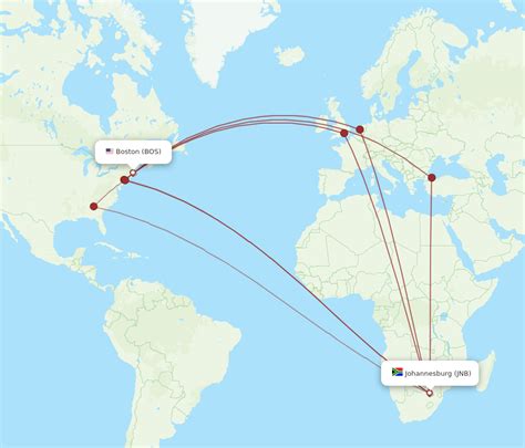 All Flight Routes From Boston To Johannesburg Bos To Jnb Flight Routes