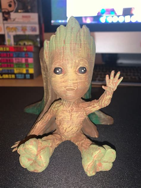 3d Printed Baby Groot Pencil Holder From Guardians Of The Etsy