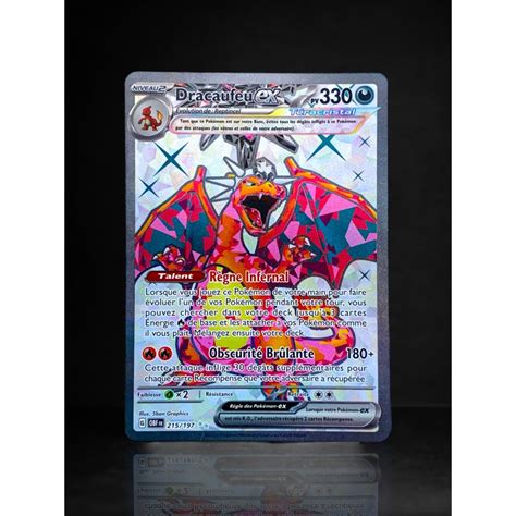 Carte Pokemon Dracaufeu Teracristal 215197 Flammes Obsidiennes Ev03 Français Etat Near Mint