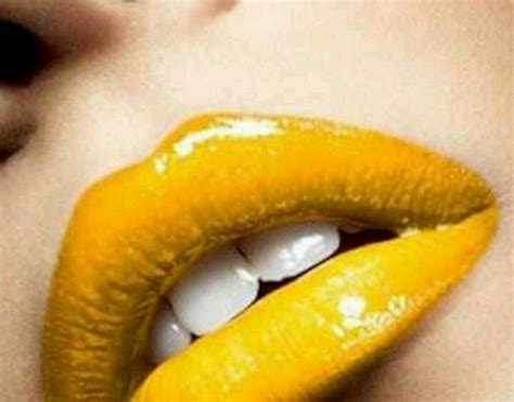 Dark And Glossy Yellow Lips Orange Sapphire Yellow Fever Color