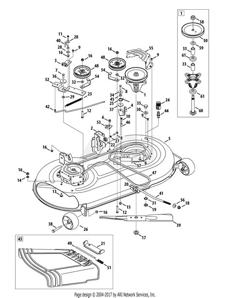 Yard Machine 42 Inch Riding Mower Deck Diagram Mtd 13an772g3