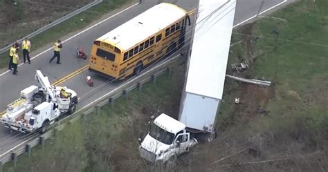 Caught On Camera Dramatic Crash Between School Bus And Tractor Trailer