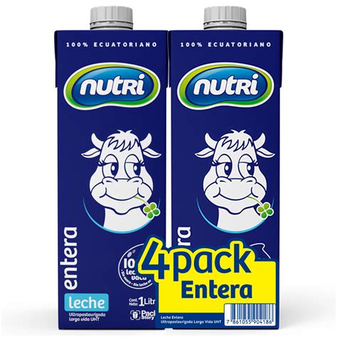 Pack 4 Uds Leche Nutri Entera Cartón 1L 944616