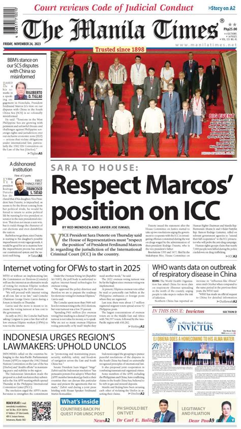 The Manila Times Front Page | November 24, 2023 | The Manila Times