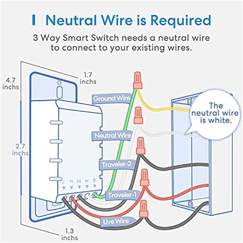 3 Way Smart Light Switch Neutral Wire Required Meross 24g Wifi