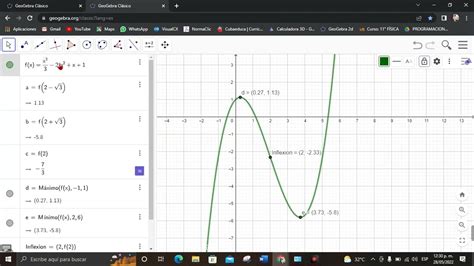 Función Cubica Primera Y Segunda Derivada Con Gráfica En Geogebra