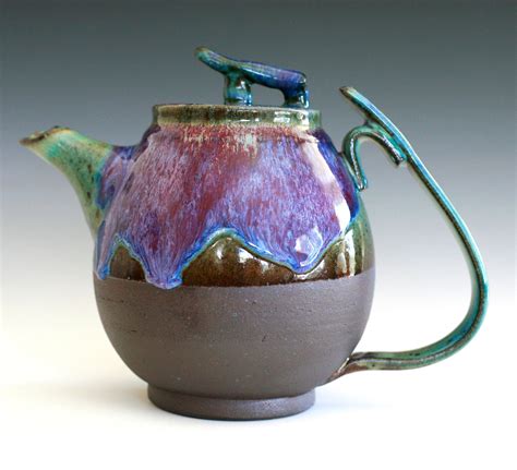 Bloom Of Lilac Teapot Handmade Stoneware Teapot