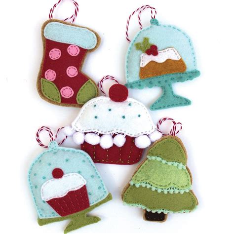 Bakeshop Felt Holiday Ornaments Sewing Pattern Paper Version Mailed