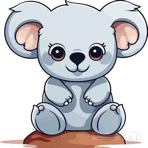 Koala Clipart Koala Lovable Marsupial Animal Sits In Tree Clip Art