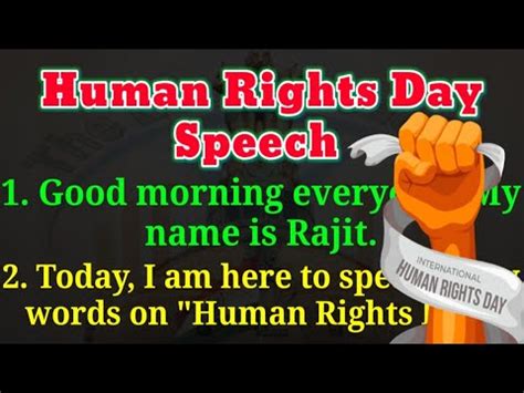 Human Rights Day Speech Lines Speech On Human Rights Day In