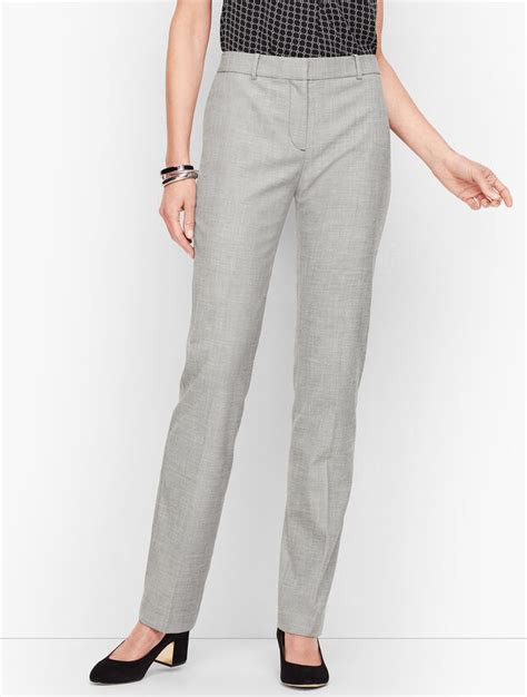 Tailored Sharkskin Straight Leg Pants Talbots