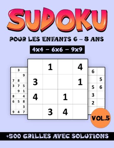 Sudoku Pour Les Enfants Ans Grilles Sudoku Pour Les Enfants