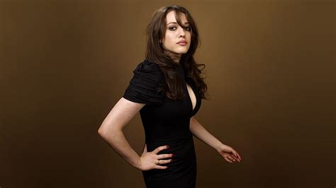 HD Wallpaper Women S Black Dress Kat Dennings Brunette Actress