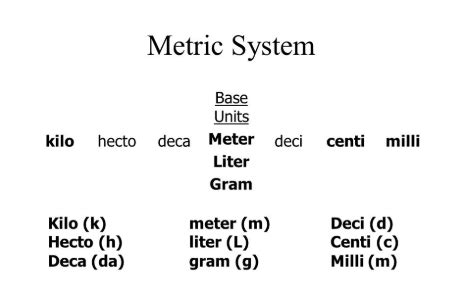 science  metric system diagram quizlet