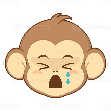 monkey crying face cartoon cute 42383371 PNG