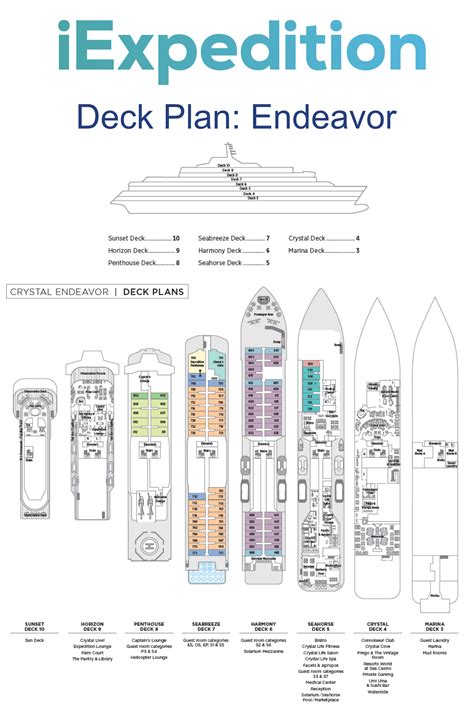 Silversea Endeavor Deck Plan Cruises 1 800 845 1717 Silver Cloud