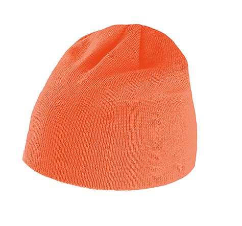 Bonnet TricotÉ Fluorescent Orange Imprimé Et Personnalisé Pour Votre