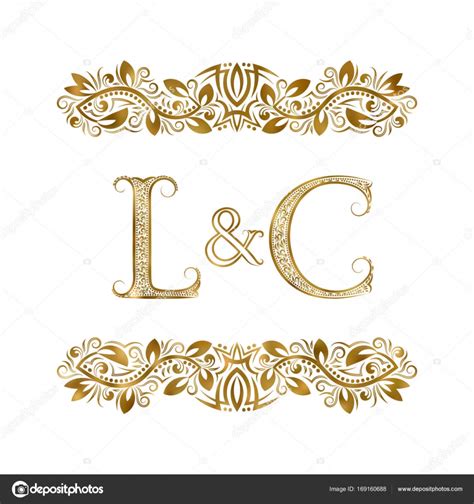 L And C Vintage Initials Logo Symbol The Letters Are Surrounded By