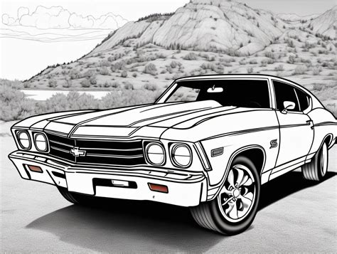 Coloring Page Classic American Automobile 1969 Chevrolet Chevelle Muse Ai