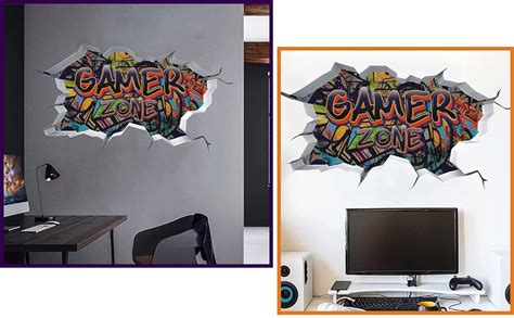 Toarti D Wandtattoo Gamer Wandtattoo Kinderzimmer Jungen Orange