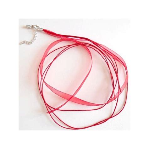 Collier Ruban 4 Brins Tour De Cou Rouge Création Bijoux 50 Cm Avec